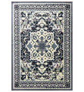 Classic medallion patterned machine washable rug.